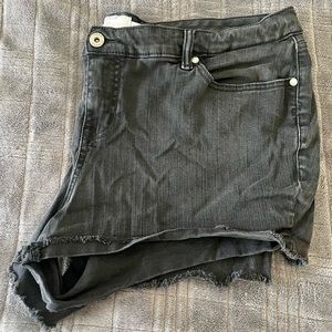 ⭐️ PRICE DROP ⭐️ Torrid Faded Black Destroyed Jean Shorty Shorts